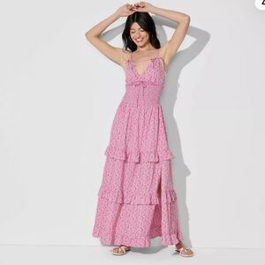 Wild Fable Smocked Maxi A-Line Dress